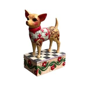 Jim Shore Heartwood Creek Chihuahua Figurine "Cheech" 4004848 Dog Folk Art